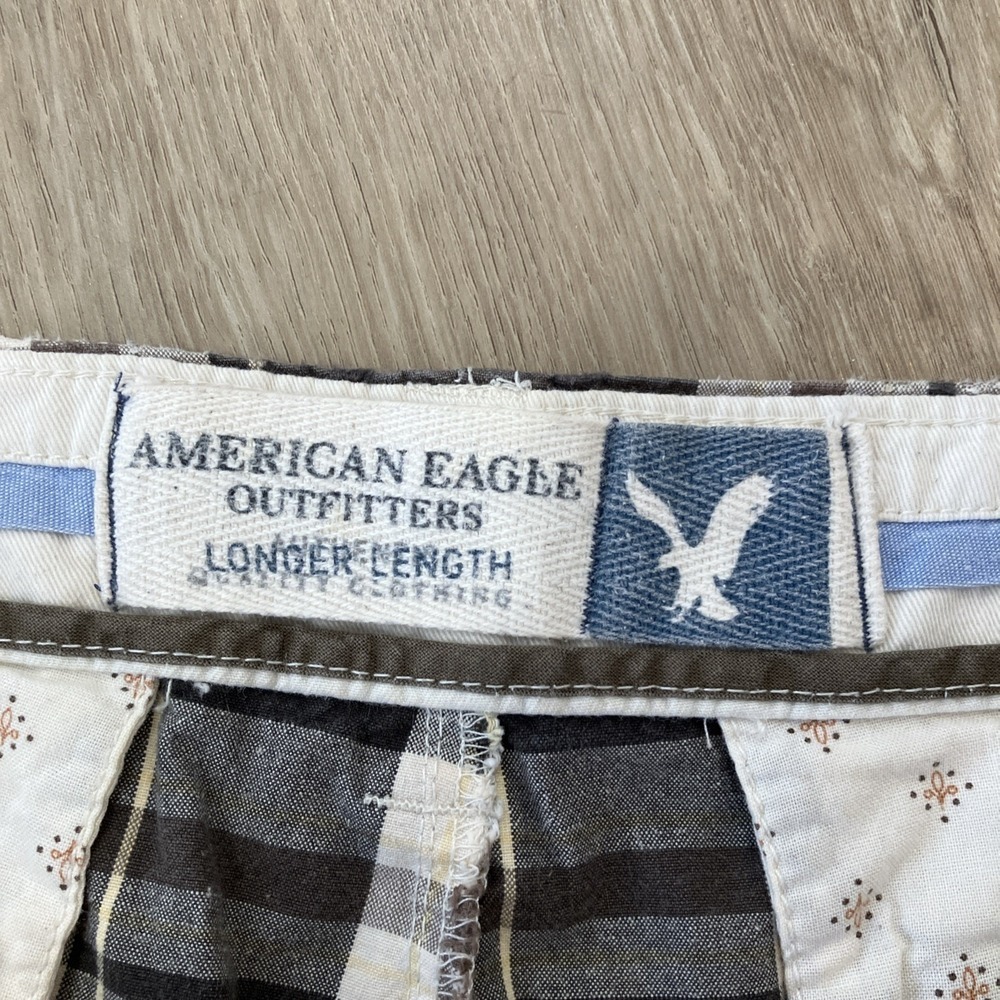 Y2K American Eagle Plaid Shorts Longer Length Size 36 - Picture 7 of 7
